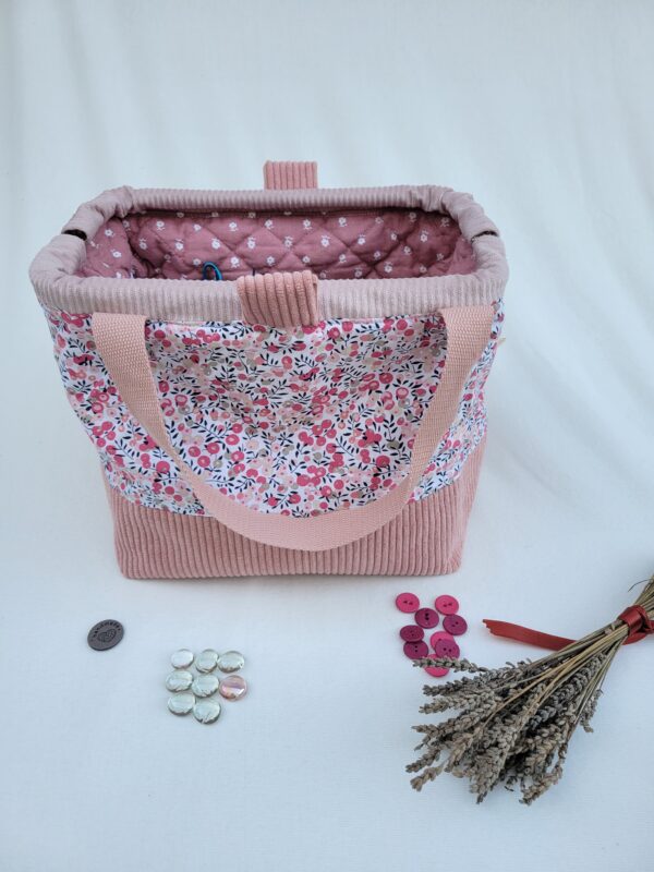 sac_vieux_rose5 sac à projet tricot crochet broderie tons roses
