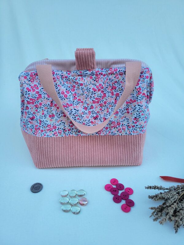 sac_vieux_rose7 sac à projet tricot crochet broderie tons roses