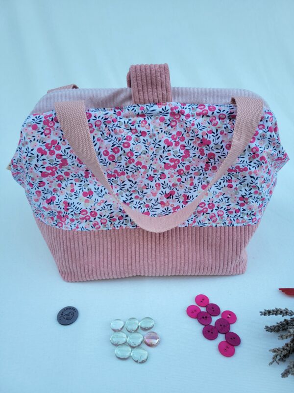 sac_vieux_rose8 sac à projet tricot crochet broderie tons roses